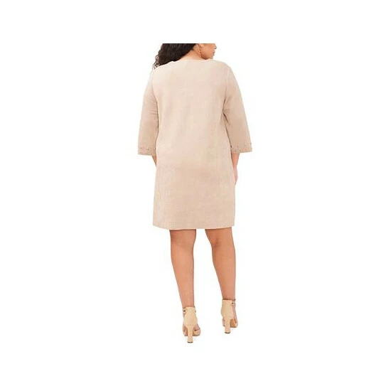 Buy ⭐ Vince Camuto Plus Size Faux-Suede Studded Shift 👗 Dress Latte 🌟 2 Buy ⭐ Vince Camuto Plus Size Faux-Suede Studded Shift 👗 Dress Latte 🌟 - Image 2