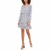 Best Pirce ✔️ Vince Camuto 👩 Women's Plaid Fit & Flare 👗 Dress New Ivory ⌛