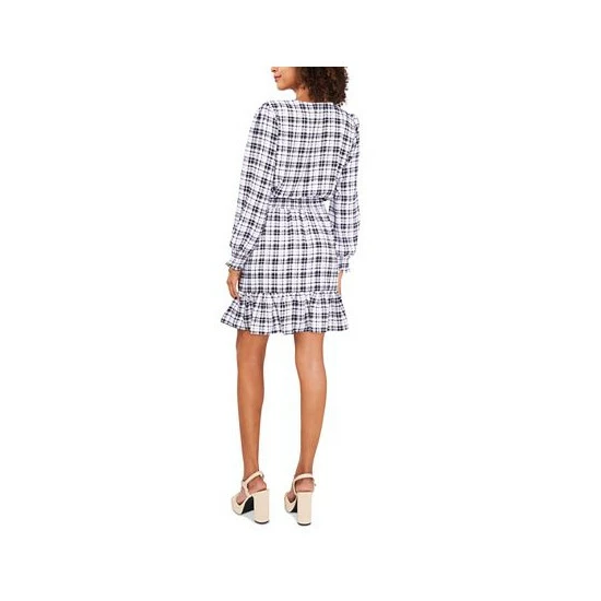 Best Pirce ✔️ Vince Camuto 👩 Women's Plaid Fit & Flare 👗 Dress New Ivory ⌛ 2 Best Pirce ✔️ Vince Camuto 👩 Women's Plaid Fit & Flare 👗 Dress New Ivory ⌛ - Image 2