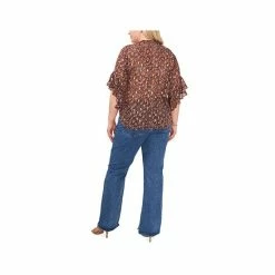 Discount 🥰 Vince Camuto Plus Size Printed Split-Neck Ruffle-Sleeve Blouse Classic Navy 🔥 -Vince Camuto Sales Store unnamed file 1097