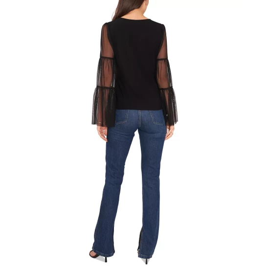 Coupon π Vince Camuto π© Women's Mesh Bell-Sleeve Top Vermillion π 5 Coupon π Vince Camuto π© Women's Mesh Bell-Sleeve Top Vermillion π - Image 5