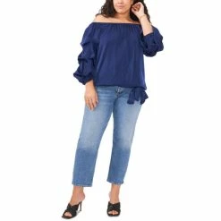 New ⭐ Vince Camuto Plus Size Off-The-Shoulder Balloon-Sleeve Blouse Classic Navy ⭐ -Vince Camuto Sales Store unnamed file 1131