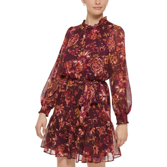 Best Sale ๐ Vince Camuto Petite Floral-Print Fit & Flare ๐ Dress Wine ๐ 4 Best Sale ๐ Vince Camuto Petite Floral-Print Fit & Flare ๐ Dress Wine ๐ - Image 4
