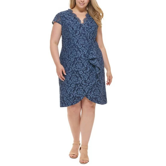 Deals ๐ Vince Camuto Plus Size Ruffle-Trim Lace ๐ Dress Den ๐งจ 1 Deals ๐ Vince Camuto Plus Size Ruffle-Trim Lace ๐ Dress Den ๐งจ