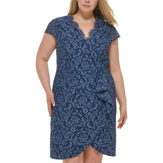 Deals ๐ Vince Camuto Plus Size Ruffle-Trim Lace ๐ Dress Den ๐งจ 4 Deals ๐ Vince Camuto Plus Size Ruffle-Trim Lace ๐ Dress Den ๐งจ - Image 4