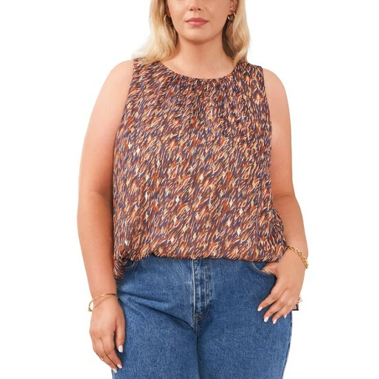 Cheap ๐ Vince Camuto Plus Size Metallic Printed Sleeveless Top Classic Navy โ 1 Cheap ๐ Vince Camuto Plus Size Metallic Printed Sleeveless Top Classic Navy โ