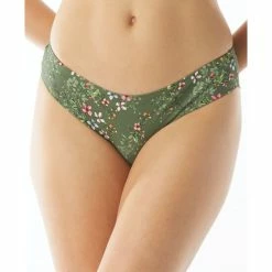 Best Sale 🎁 Vince Camuto 👩 Women's Printed Shirred Cheeky 👙 Bikini Bottoms Black 🎉
