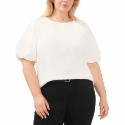 Best Pirce ❤️ Vince Camuto Plus Size Puff-Sleeve Crewneck Top New Ivory ⭐