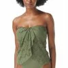 Budget ⌛ Vince Camuto Crochet Draped Tankini Top Safari Green ❤️