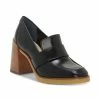 Discount 🔥 Vince Camuto 👩 Women's Ezerna Stacked Heel Loafers Black 😀