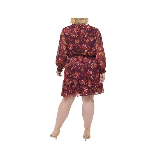 Coupon ๐ Vince Camuto Plus Size Floral-Print Fit & Flare ๐ Dress Wine ๐งจ 2 Coupon ๐ Vince Camuto Plus Size Floral-Print Fit & Flare ๐ Dress Wine ๐งจ - Image 2