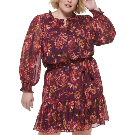 Coupon ๐ Vince Camuto Plus Size Floral-Print Fit & Flare ๐ Dress Wine ๐งจ 4 Coupon ๐ Vince Camuto Plus Size Floral-Print Fit & Flare ๐ Dress Wine ๐งจ - Image 4