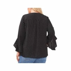 Coupon 😀 Vince Camuto Plus Size Polka-Dot Flutter-Sleeve Blouse Rich Black 🎉 -Vince Camuto Sales Store unnamed file 1231