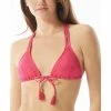 Best deal 🤩 Vince Camuto Crochet Tie-Front Triangle 👙 Bikini Top Dragonfruit 🎁