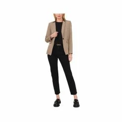 Flash Sale ✨ Vince Camuto 👩 Women's Mixed-Plaid Turned-Collar Blazer Hazelnut 🤩 -Vince Camuto Sales Store unnamed file 1252