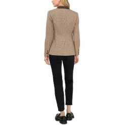 Flash Sale ✨ Vince Camuto 👩 Women's Mixed-Plaid Turned-Collar Blazer Hazelnut 🤩 -Vince Camuto Sales Store unnamed file 1253