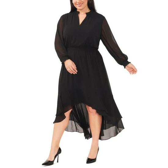 Hot Sale ๐ฏ Vince Camuto Plus Size Smocked-Waist High-Low ๐ Dress Rich Black ๐ 1 Hot Sale ๐ฏ Vince Camuto Plus Size Smocked-Waist High-Low ๐ Dress Rich Black ๐