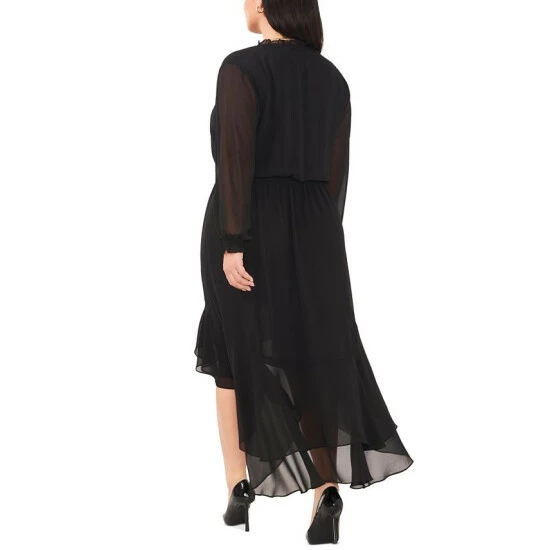 Hot Sale ๐ฏ Vince Camuto Plus Size Smocked-Waist High-Low ๐ Dress Rich Black ๐ 2 Hot Sale ๐ฏ Vince Camuto Plus Size Smocked-Waist High-Low ๐ Dress Rich Black ๐ - Image 2