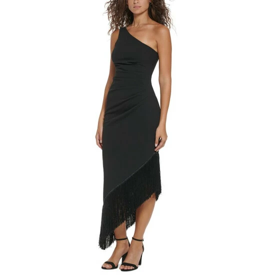Discount 𧨠Vince Camuto π© Women's One-Shoulder High-Low Fringe-Hem Midi π Dress Black π 1 Discount 𧨠Vince Camuto π© Women's One-Shoulder High-Low Fringe-Hem Midi π Dress Black π