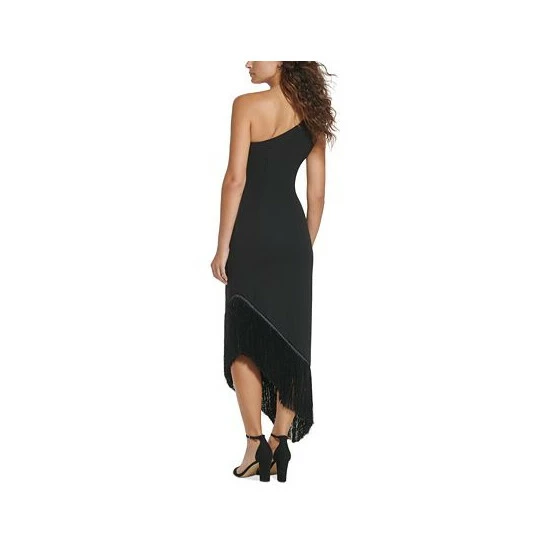 Discount 𧨠Vince Camuto π© Women's One-Shoulder High-Low Fringe-Hem Midi π Dress Black π 2 Discount 𧨠Vince Camuto π© Women's One-Shoulder High-Low Fringe-Hem Midi π Dress Black π - Image 2