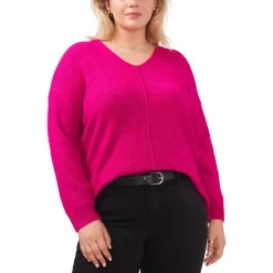 Cheapest 🌟 Vince Camuto Plus Size Cozy V-Neck Long Sleeve Sweater Rust 🧨 -Vince Camuto Sales Store unnamed file 131