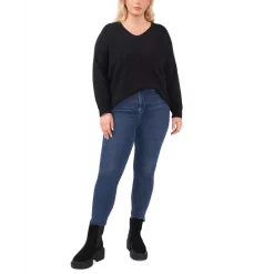 Cheapest 🌟 Vince Camuto Plus Size Cozy V-Neck Long Sleeve Sweater Rust 🧨 -Vince Camuto Sales Store unnamed file 132