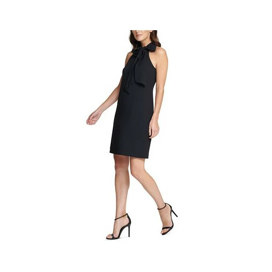 Outlet ✨ Vince Camuto Petite Tie-Neck Shift 👗 Dress Black ❤️ 3 Outlet ✨ Vince Camuto Petite Tie-Neck Shift 👗 Dress Black ❤️ - Image 3