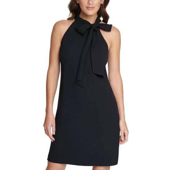 Outlet ✨ Vince Camuto Petite Tie-Neck Shift 👗 Dress Black ❤️ 4 Outlet ✨ Vince Camuto Petite Tie-Neck Shift 👗 Dress Black ❤️ - Image 4