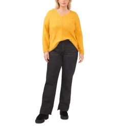 New 🌟 Vince Camuto Cold-Shoulder Pleated-Sleeve Top Rich Black 🔔