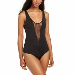 Budget 🔥 Vince Camuto 👩 Women's Lydia Thong Bodysuit Lingerie, Online Only Black ⭐