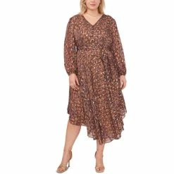 Best Pirce ๐ฅฐ Vince Camuto Plus Size Metallic Printed Maxi ๐ Dress Classic Navy ๐