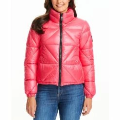 Best deal ✔️ Vince Camuto 👩 Women's Shine Hooded Cropped Puffer 🧥 Coat Ice ✔️