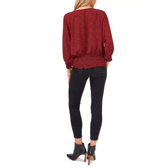 Brand new π€© Vince Camuto Printed Smocked-Hem Peasant Top New Ivory π 7 Brand new π€© Vince Camuto Printed Smocked-Hem Peasant Top New Ivory π - Image 7