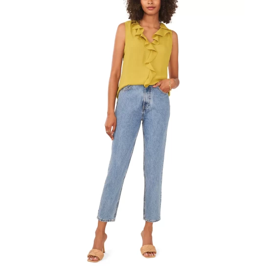 Brand new ๐ Vince Camuto Solid Sleeveless Ruffled Top Vintage Like Blue ๐ 6 Brand new ๐ Vince Camuto Solid Sleeveless Ruffled Top Vintage Like Blue ๐ - Image 6