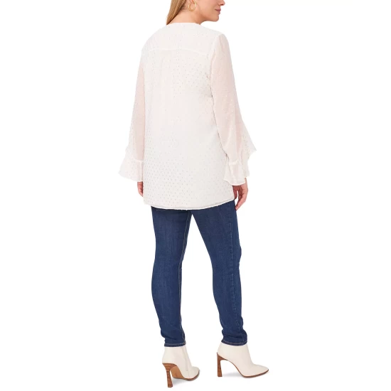 Buy π€© Vince Camuto π© Women's Puff-Shoulder Faux-Wrap Top Vermillion π 3 Buy π€© Vince Camuto π© Women's Puff-Shoulder Faux-Wrap Top Vermillion π - Image 3