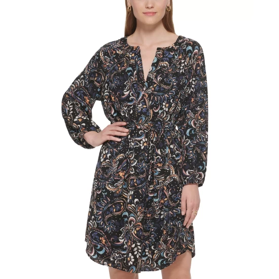 Best Sale β¨ Vince Camuto Petite Paisley-Print Split-Neck π Shirtdress Bml π 5 Best Sale β¨ Vince Camuto Petite Paisley-Print Split-Neck π Shirtdress Bml π - Image 5