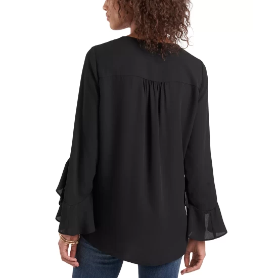 Top 10 🛒 Vince Camuto Petite Flutter-Sleeve Top Rich Black ✨ 3 Top 10 🛒 Vince Camuto Petite Flutter-Sleeve Top Rich Black ✨ - Image 3