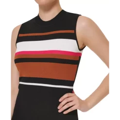 Flash Sale โ๏ธ Vince Camuto Plus Size Sleeveless Ruffled-Neck Side-Pocket Jacquard ๐ Dress Ber โ๏ธ