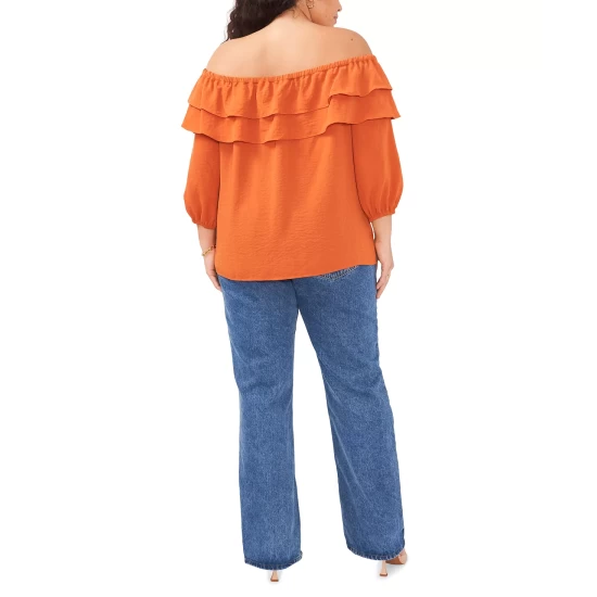 Best deal ๐ Vince Camuto ๐ฉ Women's Snakeskin-Print Ruffled Sleeveless Top Blue Cloud ๐ 2 Best deal ๐ Vince Camuto ๐ฉ Women's Snakeskin-Print Ruffled Sleeveless Top Blue Cloud ๐ - Image 2