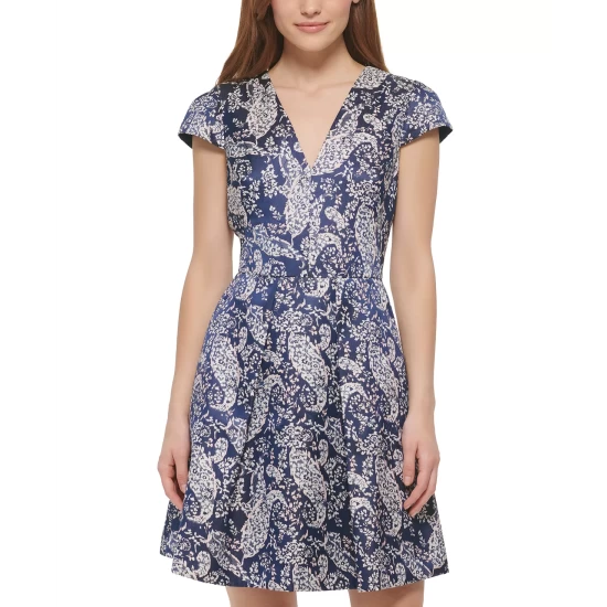 Best Pirce π Vince Camuto Petite Jacquard Fit & Flare π Dress Nmu π€© 5 Best Pirce π Vince Camuto Petite Jacquard Fit & Flare π Dress Nmu π€© - Image 5