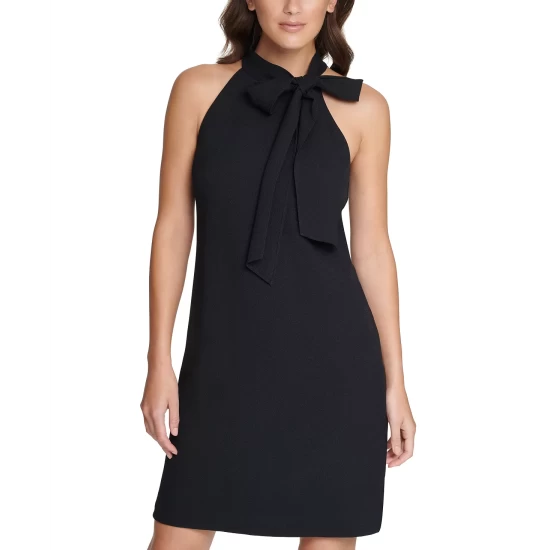 Outlet ✨ Vince Camuto Petite Tie-Neck Shift 👗 Dress Black ❤️ 5 Outlet ✨ Vince Camuto Petite Tie-Neck Shift 👗 Dress Black ❤️ - Image 5