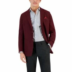 Brand new 🔥 Vince Camuto Men's Slim-Fit Twill Sport 🧥 Coat Burgundy ✔️