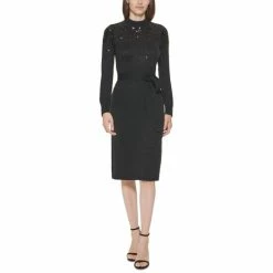 Cheap โ๏ธ Vince Camuto Petite Sequined Belted Sweater ๐ Dress Black ๐