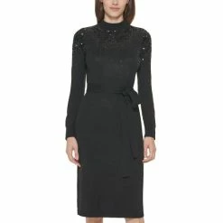 Cheap ✔️ Vince Camuto Petite Sequined Belted Sweater 👗 Dress Black 🎉 -Vince Camuto Sales Store unnamed file 567