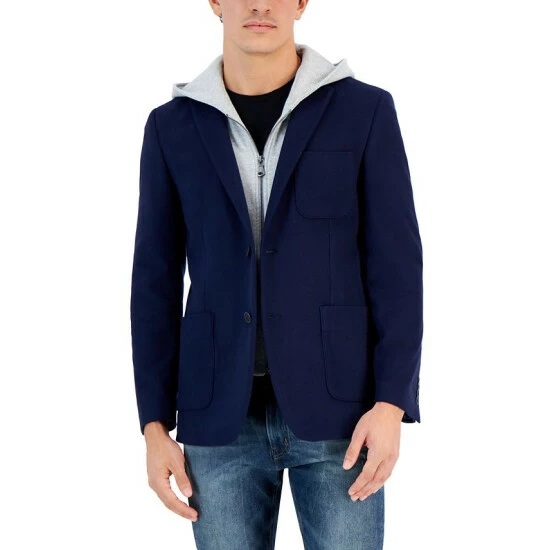 Outlet ⌛ Vince Camuto Men's Slim-Fit Hooded Sport 🧥 Coat Navy 😍 1 Outlet ⌛ Vince Camuto Men's Slim-Fit Hooded Sport 🧥 Coat Navy 😍