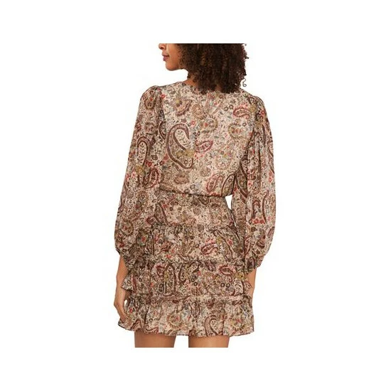 Outlet β¨ Vince Camuto π© Women's Smocked-Waist Tiered π Dress French Roast Paisley π 2 Outlet β¨ Vince Camuto π© Women's Smocked-Waist Tiered π Dress French Roast Paisley π - Image 2