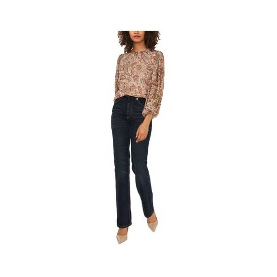 Hot Sale ๐ Vince Camuto ๐ฉ Women's Crewneck Blouson-Sleeve Blouse French Roast Paisley โจ 3 Hot Sale ๐ Vince Camuto ๐ฉ Women's Crewneck Blouson-Sleeve Blouse French Roast Paisley โจ - Image 3