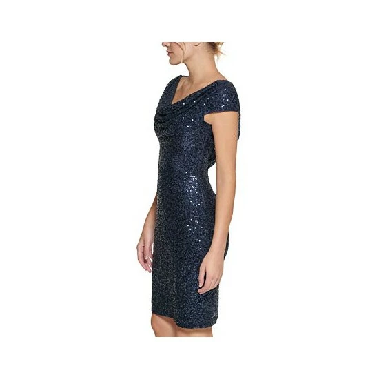 Discount π Vince Camuto Draped-Neck Sequinned Bodycon π Dress Navy π 3 Discount π Vince Camuto Draped-Neck Sequinned Bodycon π Dress Navy π - Image 3
