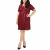 Brand new 🤩 Vince Camuto Plus Size V-Neck Short-Sleeve Sequin 👗 Dress Dark Wine 🧨
