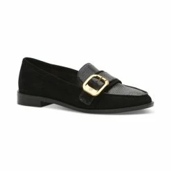 Top 10 😀 Vince Camuto 👩 Women's Cenkanda Tailored Buckle Loafers Black And Coconut Cream ⌛